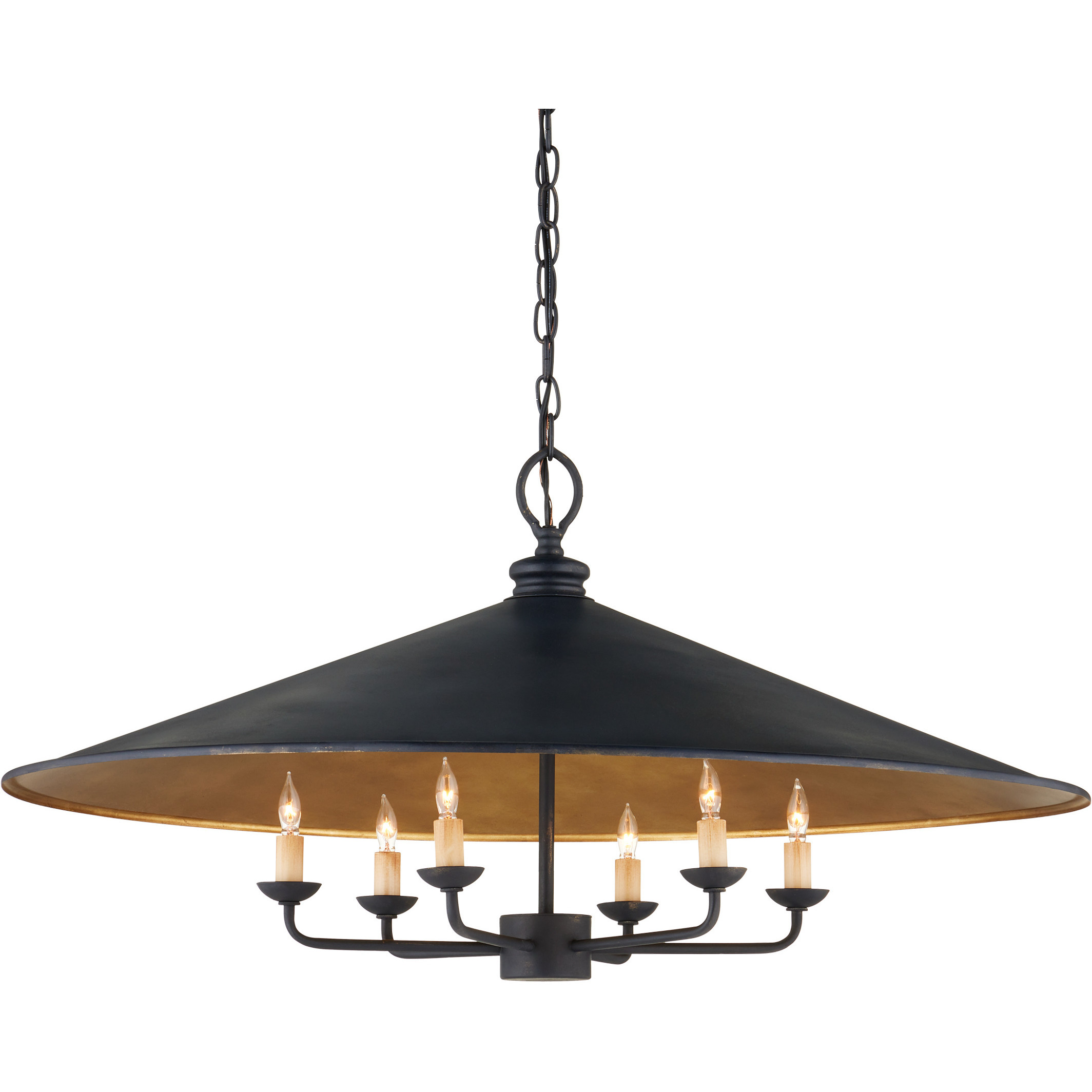 Brussels 6 Light 36 inch French Black Pendant Ceiling Light